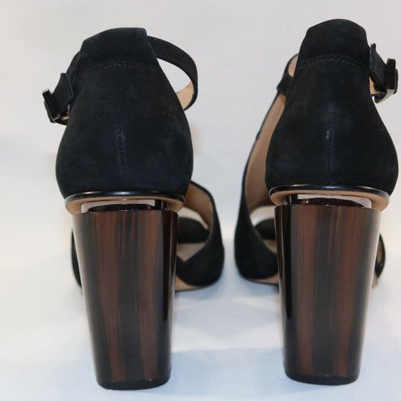 Antonio Melani Black Suede Tortoise Heels Dress Shoes – Size 8.5 - Picture 3 of 5